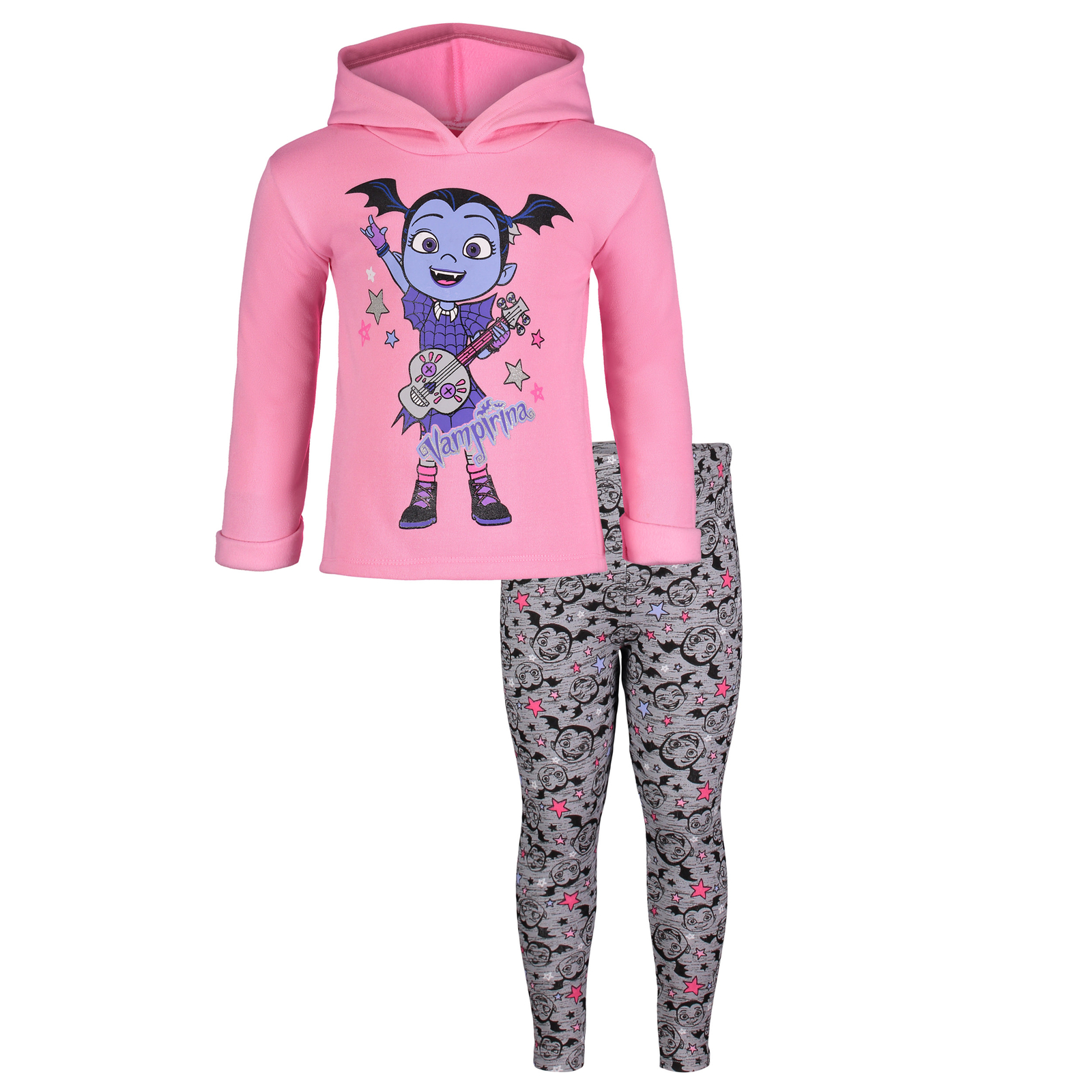 Disney Vampirina Girls Pullover Fleece Hoodie and Leggings Outfit Set Toddler to Big Kid